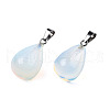 Opalite Stone Pendants with Platinum Plated Iron Findings G-R252-08-4