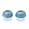 Rack Plating Alloy Enamel European Beads MPDL-N039-087-1