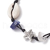 Natural & Synthetic Gemstone Chip Beads & Cowrie Shell Beads Braided Bead Bracelets BJEW-JB11834-02-3