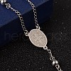 Non-Tarnish Crucifix Cross Stainless Steel Rosary Bead Necklaces X-NJEW-O096-27-4