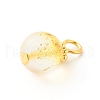 Frosted Spray Painted Foil Glass Beads PALLOY-JF00808-6
