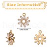 6 Pieces Flower Clear Cubic Zirconia Charm Pendant Brass Flower Charm Long-Lasting Plated Pendant for Jewelry Necklace Bracelet Earring Making Crafts JX409A-2