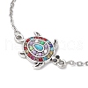 Sea Turtle Link & Charm Bracelets BJEW-JB11702-02-3