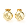 Brass Half Round Stud Earring Findings EJEW-D086-01G-1