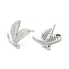 Rack Plating Brass Micro Pave Clear Cubic Zirconia Stud Earrings for Women EJEW-M260-17P-2