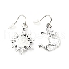 Resin Beaded Moon and Sun Asymmetrical Earrings EJEW-C036-01E-3