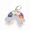 Brass Micro Pave Cubic Zirconia Pendants ZIRC-G166-26-2