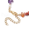 Chakra Natural Rose Quartz & Amethyst & Apatite & Aquamarine & Green Aventurine & Tiger Eye & Carnelian Chip Beaded Bracelets for Women BJEW-JB11740-01-4