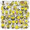 50Pcs PVC Self-Adhesive Cartoon Bees Stickers WG32298-01-1