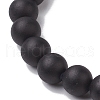 2Pcs 2 Styles 8mm Round Frosted Glass Beaded Stretch Bracelet Sets BJEW-JB10623-6