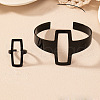 Hollow Out Rectangle Alloy Cuff Bangles & Cuff Rings Sets FS-WGBB0BE-03-1
