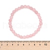 Natural Rose Quartz Bead Stretch Bracelets BJEW-K212-A-045-3