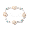 Synthetic Turquoise & Magnesite Beads Stretch Bracelets BJEW-JB11671-2