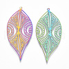 Ion Plating(IP) 201 Stainless Steel Filigree Big Pendants X-STAS-T057-09-2