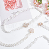 WADORN 3Pcs 3 Styles Plastic Pearl Braided Stretch Chain Belts AJEW-WR0002-22-4