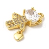 Rack Plating Brass Cubic Zirconia Pendants KK-K274-05G-2