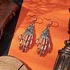 Halloween Themed Skull Hand Dangle Earrings EJEW-JE06070-2