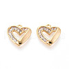 Brass Micro Pave Cubic Zirconia Charms KK-N263-54G-1