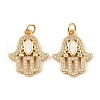 Brass Cubic Zirconia with Shell Pendants KK-K342-05G-1