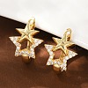 Brass Micro Pave Clear Cubic Zirconia Clip-on Earrings EJEW-F895-22A-G-1
