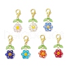 7Pcs 7 Colors Glass Pendants Decorations HJEW-MZ00249-2