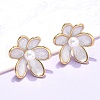 Flower 304 Stainless Steel Stud Earrings EJEW-C142-02G-02-2