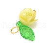 Flower Shape Synthetic Shell Charms PALLOY-JF03862-03-4