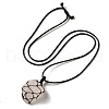 Irregular Nuggets Natural Rose Quartz Pendant Necklace G-H286-02B-2