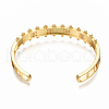 Brass Micro Pave Clear Cubic Zirconia Cuff Bangles BJEW-N302-006B-NF-2