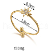 Star 304 Stainless Steel with Crystal Rhinestone Cuff Rings for Women FS-WGC8D6E-02-2