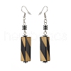 Acrylic Cuboid Dangle Earrings with Synthetic Hematite EJEW-JE04974-2