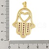 Rack Plating Brass Micro Pave Cubic Zirconia Pendants KK-K341-71G-3