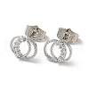 Brass Rhinestone Stud Earrings EJEW-Z021-51P-1