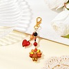 Thanksgiving Day Handmade Glass Seed Beaded & Silicone Turkey Pendant Decorations HJEW-MZ00272-1
