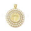 Brass Micro Pave Cubic Zirconia Pendants KK-Q066-25G-1
