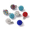 Polymer Clay Rhinestone Pendants RB-S055-12B-M-1