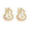 Brass Micro Pave Cubic Zirconia Pendants KK-N263-51G-1