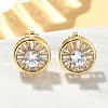 Brass Micro Pave Clear Cubic Zirconia Clip-on Earrings EJEW-A132-02A-G-1