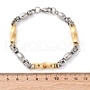 201 Stainless Steel Byzantine Chain Bracelets BJEW-B078-165GP-3
