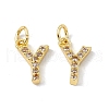 Real 18K Gold Plated Brass Micro Pave Clear Cubic Zirconia Charms KK-E068-VB452-Y-2