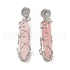 Natural Rose Quartz Pendants G-K338-28P-01-1