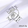 Fashionable Brass Cubic Zirconia Cuff Rings FS-WGAF8F3-02-4