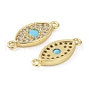 Rack Plating Brass Pave Cubic Zirconia Connector Charms KK-B076-09G-2