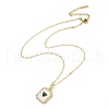 Rectangle with Heart Brass with Rhinestone Pendant Necklaces NJEW-Z026-05G-2