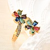 Brass Micro Pave Cubic Zirconia Cuff Rings RJEW-D308-03G-A-2
