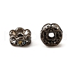 Flower Brass Crystal Rhinestone Bead Spacers RB-D302-B-3