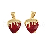 Brass Glass Charms KK-C095-04G-1