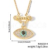 Elegant Vintage Brass Pave Colorful Shiny Cubic Zirconia Eye Pendant Necklaces for Women MM8596-1-3