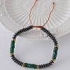 Hip Hop Style Synthetic Malachite Braided Bracelets FC4703-2-1