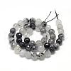 Natural Black Rutilated Quartz Beads Strands G-R447-6mm-03-2